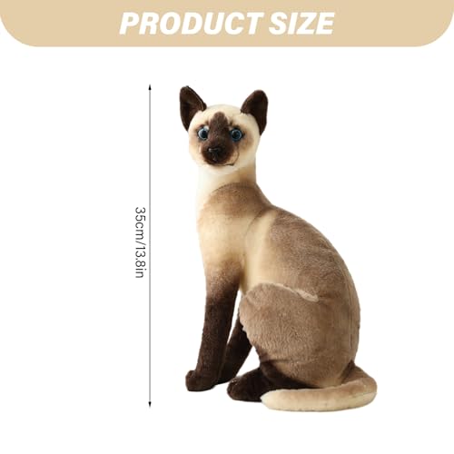 Peluche chat siamois mignon doudou doux à câliner - 3