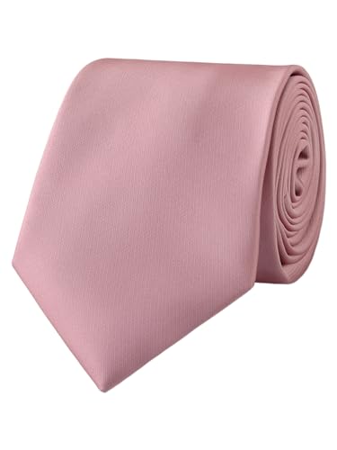 WANYING Hombre Corbata de Color Liso 8 cm de Ancho Normal Estándar Corbata Básica Clásica para Negocios Informal Festival Boda - Liso Rosa claro