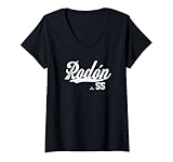 Womens Distressed Swoosh Carlos Rodón New York Baseball MLBPA V-Neck T-Shirt