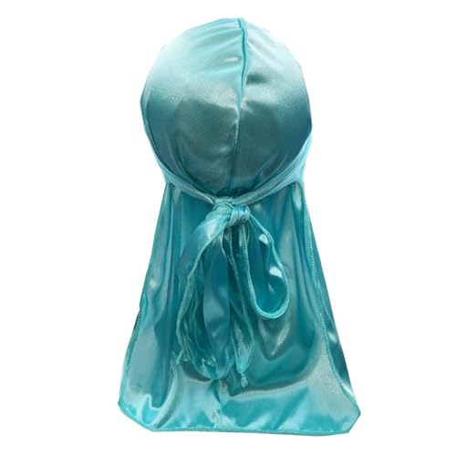 MISUVRSE Lungo Testa Di Avvolgere Durag Per Gli Uomini Comodo Ad Asciugatura Rapida Pirata Per Treccia Dreadlocks Gestione Usura Durag, Blu lago, Taglia unica