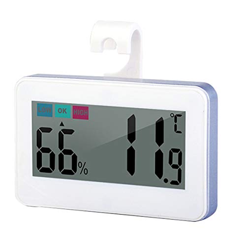 INRIGOROUS Kühlschrank-Thermometer, Hygrometer, LCD-Digital-Kühlschrank-Gefrierschrank-Thermometer, Haken zum Aufhängen Cover