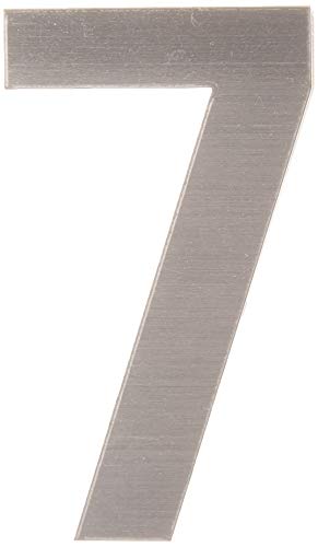 PEELCO Silver Stainless Steel Floating Address Numbers for Houses 3", Acrylic Backing, 3M Double Sided Tape, Hardware Included, 7
