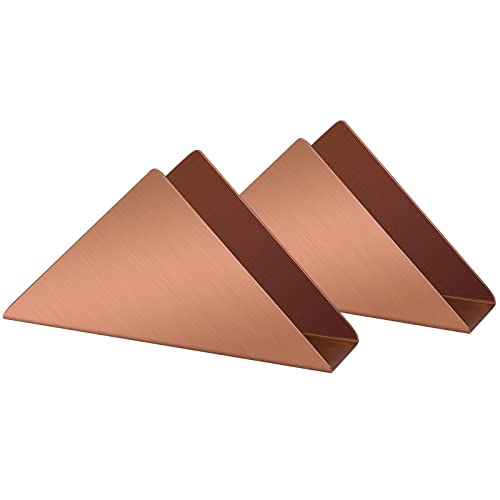Lidwot 2-Piece Rose Gold Stainless Steel 304# Napkin Dispensers, Minimalist Nordic Style Tabletop Napkin Holders for Kitchen, Restaurant, Bar, Parties
