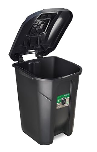 Lixeira Preta 120l Coleta De Lixo Grande Tampa Click Cozinha