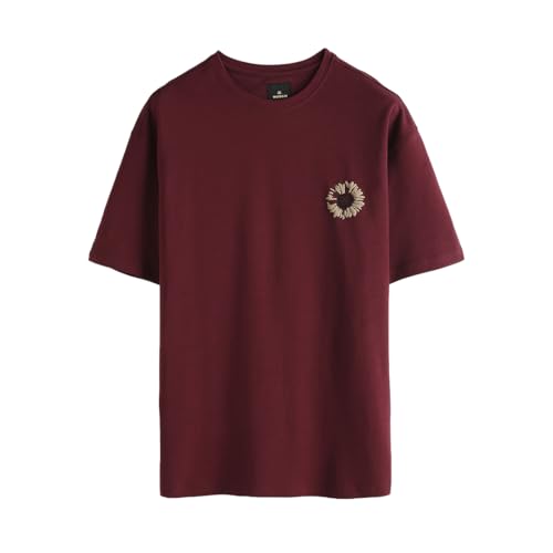 Image of WROGN Men's 220 GSM Cotton Blend T-Shirt | Relax Repeat Puff Print Front & Back | Oversized Fit