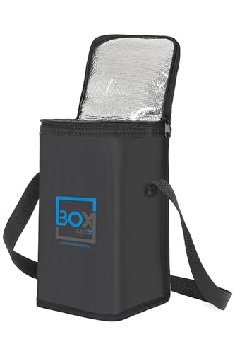 Camp&Fire 6 Litre Small Cooler Bag. Insulated Thermal Bag with Shoulder Strap. Keep Warm & Cold, Leakproof, Lightweight Can Bottle Cooler. Perfect for Camping, Picnic, Beach, Travel. (Black)