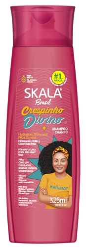 SKALA Crespinho Divino Shampoo for Curly, Kinky & Transitioning Hair, Vegan Hair Shampoo with Collagen, Argan Oil & Keratin for Hydration Care, Cleansing Formula, No Parabens or Silicones, 325 mL