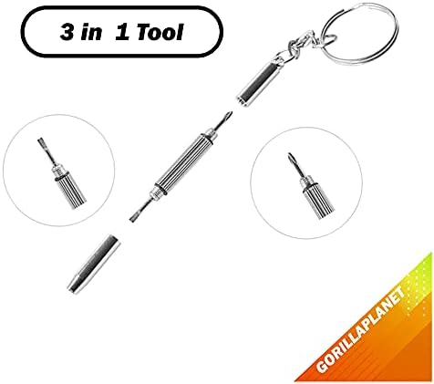 3 Pack Glasses Repair Kit Repair Tool 3 in 1 - Mini Stainless Steel Screwdriver for Optical Glasses, Eyeglass Frames, Sunglasses, Jewellery, Watches