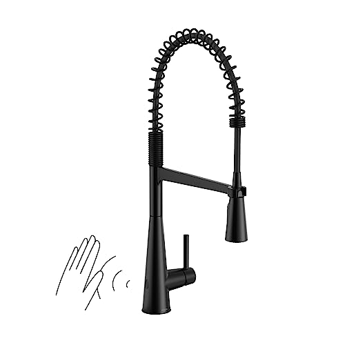 Moen 5925EWBL Sleek Spring Pulldown Kitchen Faucet with Power Boost Matte Black