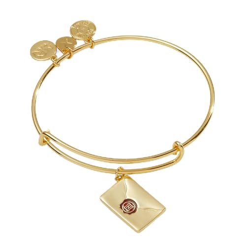 Alex and Ani Harry Potter, Acceptance Letter Expandable Charm Bangle Bracelet, Shiny Gold Finish, Gold, 2 to 3.5 in, Brass