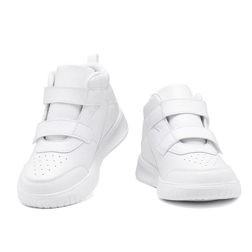 Image of Boys Girls Sneakers for Kids High Top Casual Lightweight Classic Adjustable Strap Dual Hook and Loops Running Shoes