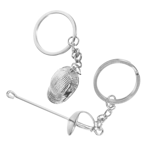 Porte-clés d'escrime en métal silver et accessoires de style - 4