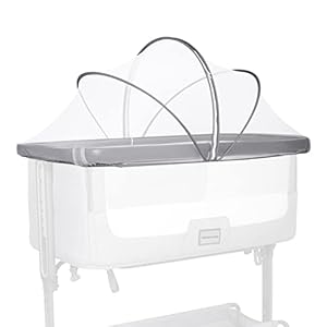 Beberoad Love Bassinet Mosquito Net Cover – Breathable Mesh Canopy with 2-Way Zipper for Baby Cribs, Bedside Sleepers & Travel Cribs (White)