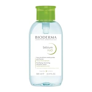 Bioderma – Sébium H2O – Micellar Water – Facial Cleanser and Makeup Remover – Face Cleanser for Combination to Oily Skin