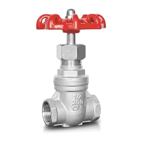 1/2" NPT Stainless Steel Gate Valve, Heavy Duty Female x Female Thread Rotary Sluice Valve, Manual Rotary Sluice Valve with Wheel Handle 200WOG for Water Oil Gas (1/2", DN15) Cover