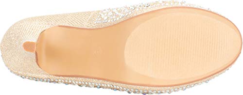 Cambridge Select Damen Pumpe mit Strasssteinen, verdeckte Plateausohle, Gold (Champagnerfarben glitzernd), 38 EU