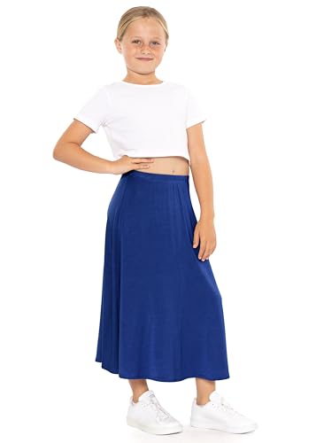 Image of STRETCH IS COMFORT Girls Skirts Flowy A Line Knee Length and Ankle Length | Elastic Waist, Kids School Skirt, Girls Maxi Skirt, Black Skirt For Girls, Faldas Para Ninas, Girls Long Skirt, Long skirts