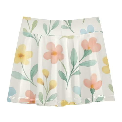 Tennis Skirts Toddler Cute Floral Beige Girls' Shorts Athletic Skorts Dance Golf School Skirt 4t2