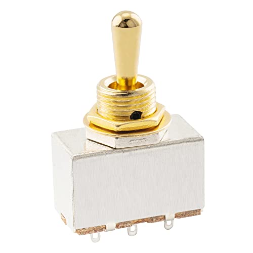 Musiclily Pro Selettore Scatoletta 3 Posizioni Metallo Pieno Toggle Switch Per Chitarra Elettrica, Dorato