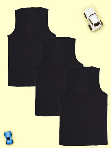 Image of KiddoPanti Boys 100% Cotton Rib Vest Pack of 3
