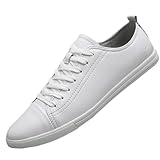 [OceanMap] 大きいサイズ 小さいサイズ デッキシューズ 白の靴 メンズ カジュアル スケートボードシューズ メンズシューズ 本革 蒸れない カジュアルシューズ 春 夏 スポーツ ランニング ウォーキング 26.0cm アウトドア