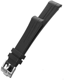 Gomma di Ricambio 20Mm Curvo Cinturino per Orologio Rolex-Nero