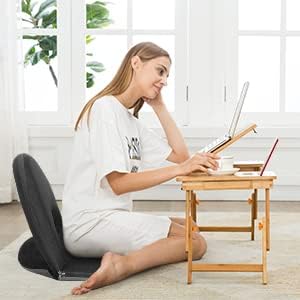 Nnewvante Black Floor Chair 42 Position and Laptop Desk Left-Right Handed