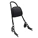 YHMOTO Detachables Sissy Bar Cushion Passenger Backrest W/Pad and Docking Hardware Kits Fit for Harley Sportster XL1200 883 2004-2023 (Black)