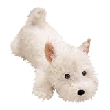 Krujecnt Peluche Westie, Coussin Chien en Peluche Doux, Coussin Doudou pour Enfant & Adultes, Compagnon Câlin Adorable pour Câlins, Cadeau pour Nouveau Né Et Réconfort