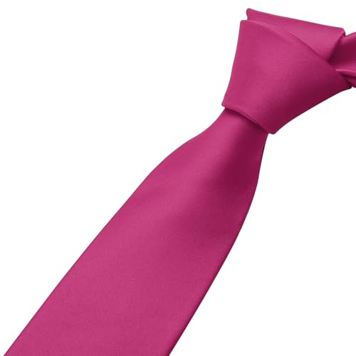Image of KOOELLE Men's Ties Solid Pure Color Plain Neckties Formal Black Ties For Men