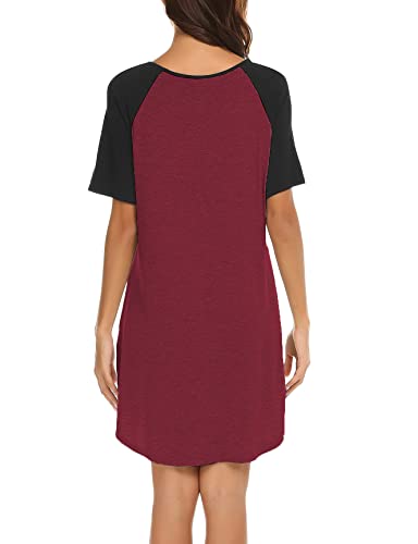 Image of Ekouaer Sleep Shirts for Women Short Sleeve Night Shirts for Sleeping Pullover Nightgown Soft Nightdress S-XXXL