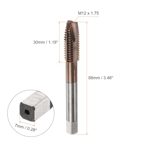 Macho de roscar M12 x 1,75 M35 HSS AlTiN para fresadora de torno 2