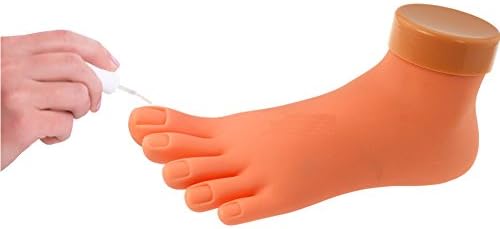 HuangHM Pro Lifelike Prosthetic Mannequin Flexible Soft Silicon Nail Art Practice Model Foot for Manicure Training Design Pedicure Practicing Press on Nails Fleshcolor Movable False Gag Halloween Gift
