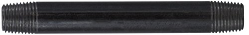 Midland 57-030 SCH 40 Welded Black Steel Nipple, 1/4"-18 thread, 1/4" Diameter, 6" Length, 1/4" OD, Black Steel