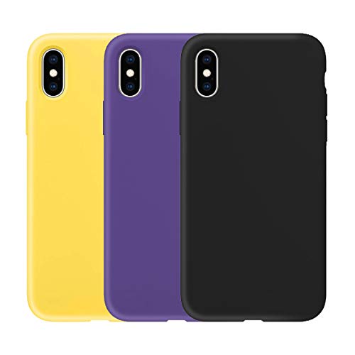 3-Pack Fvntuey Compatible with iPhone 7/8 Case Liquid Silicone Rubber Shell [Soft TPU] Microfiber Cloth Lining Cushion Gel Rubber Full Body Protection [Colorful Selection of Scrubs] Cover(6)
