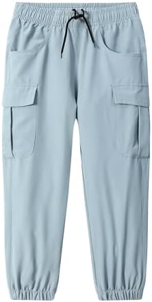 HONCAN Toddler Cargo Joggers Pants Baby Boys Girls Outdoor Quick Dry Hiking Pants Kids Lightweight Athletic Pants with Pockets(6067-LightBlue5T)