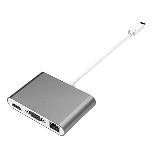 Adaptador Tipo C p/ HDMI /VGA /USB 3.0 /RJ45 Multifunção