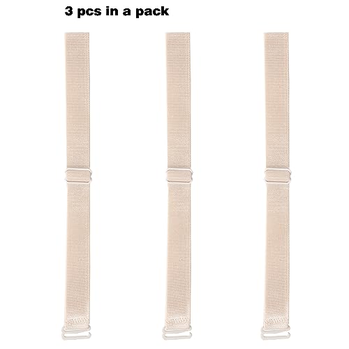 LUCSIS Bra strap holders for slipping, Racerback Converters, stay put strap holder, bra strap clips for the back (3pcs Beige) - Thumbnail 2