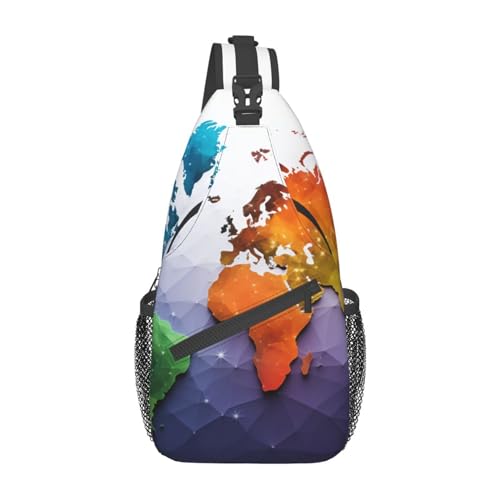 Sac à dos en bandoulière voyage randonnée unisexe noir avec sangle ajustable