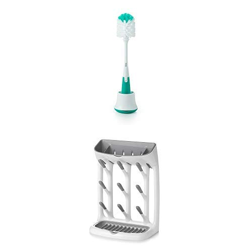 OXO TOT Baby Bottle Brush with Drying Rack, Grey