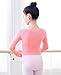 Daydance Boat Neck Kint Girls Dance Sweater for Ballet, Pullover Crop Top, Long Sleeve