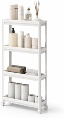 sugodesign Carrito estrecho con ruedas de 4 niveles, organizador ...