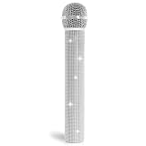 QIHPUSIEN Fake Microphone Prop Plastic Play Microphone Sparkly Glitter Bling Microphones for Halloween Cosplay Party