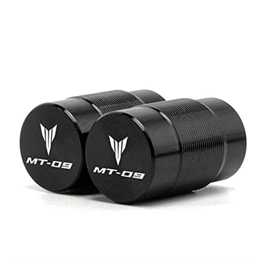 VIKOMN Motorcykel tracer CNC Däckventil luftportkåpa kepsar passar for Y-A-M-A-H-A MT 09 MT09 SP MT-09 2017-2021 2022 FZ09 FJ09 Tracer GT (Color : Black)