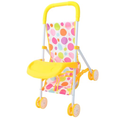 Cochecito de muñeca pequeño Hohopeti con silla y bandeja desmontable mini adorno