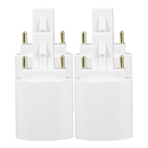 HAMPPLIES 4 pièces Adaptateur Douille Ampoule 4 Broches vers Douille LED Convertisseur Compatible pour Bureau Maison Boutique Support Lampe Compact et Polyvalent Lot
