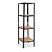 shelfplaza® BLACK Estantería negra 200x50x50cm / estanterías fuertes, estantería de 4 baldas, estanterías metálicas almacenaje, estantería de metal insertable, capacidad de carga de 175kg