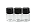 Produktbild echo-ove 24 Klar 1 ml (5/8 DRAM-) Mini Glas ätherisches Öl Flasche vialls Gläser mit Öffnung Reduzierstücke und schwarze Kappen Make-up Probe Behälter für Probe Parfüm Aromatherapie