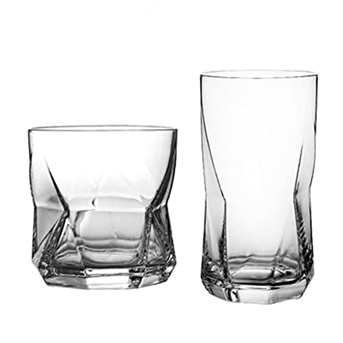 RUDRALI Jarras De Cerveza Vasos de Cerveza artesanales de Cristal geométrico Creativo, Vaso de cristalería para Cerveza, Vaso de Whisky, Vaso para Beber para Agua, Vasos de café Helado Vaso