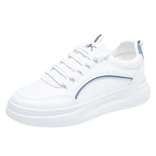 Image of Women & Girls White Stylish Design Lace-up Lightweight and Comfortable Shoes for Parties, as Well as Gym Casual Sports Sneakers Shoes